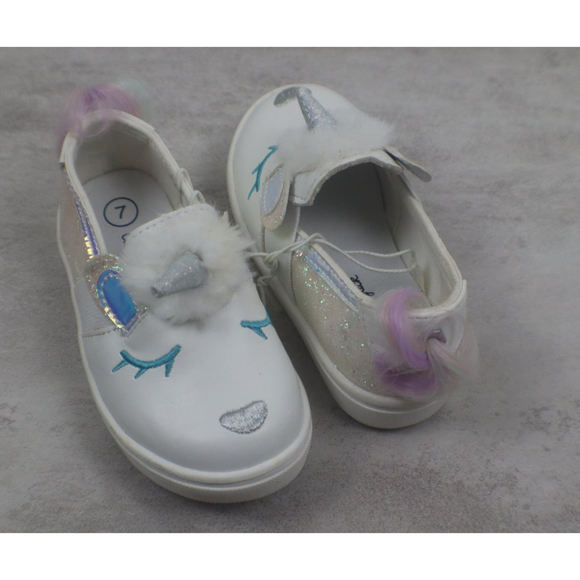 NWOT Cat & Jack Cute Animal Unicorn Glitter Slip On Sneaker Toddler Size: 7 - Picture 1 of 7